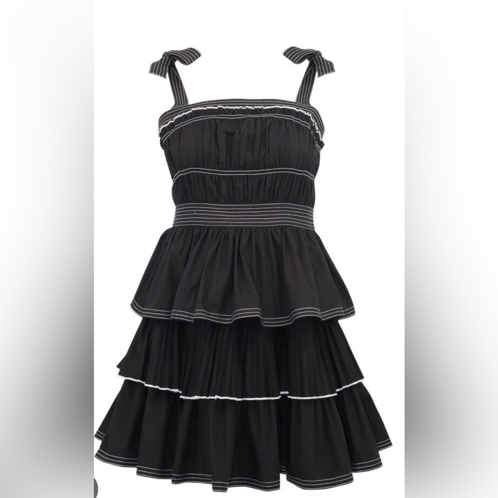RESERVED      NWT Hunter Bell Sierra Dress Black Size 4 Ruffle Mini